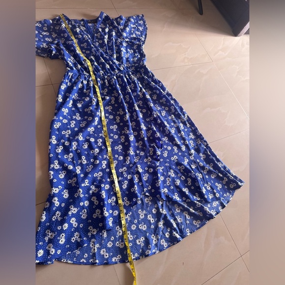 Lane Bryant - Floral Maxi Dress - High Low - Size 14- Blue Flowers flare - Picture 13 of 16